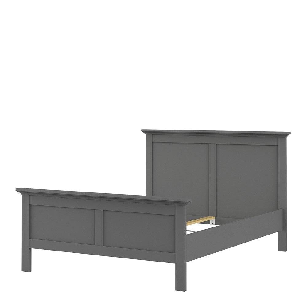 Paris Double Bed 4ft6 (140 x 190) In Matt Grey - Price Crash Furniture