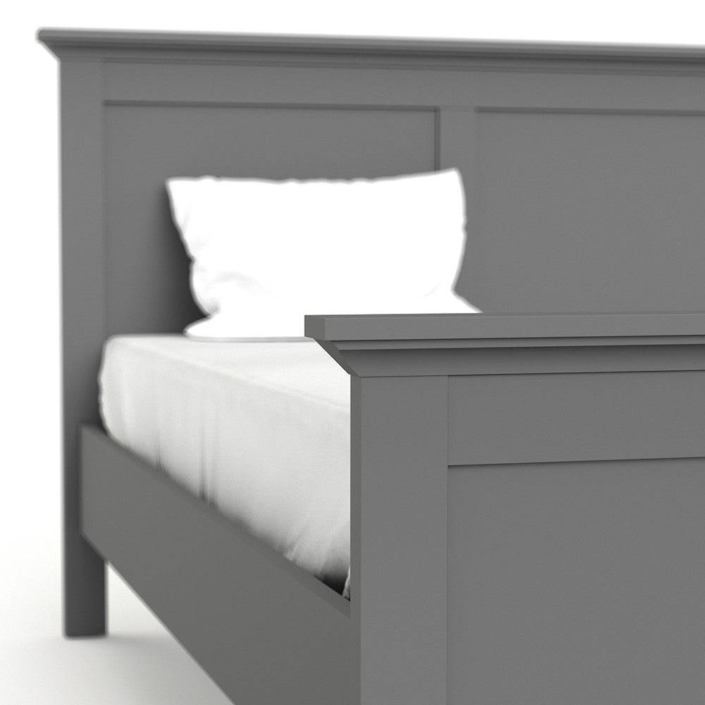 Paris Double Bed 4ft6 (140 x 190) In Matt Grey - Price Crash Furniture