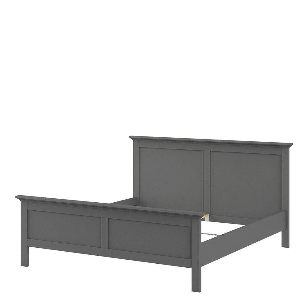 Paris Kingsize Bed (160 x 200) In Matt Grey - Price Crash Furniture