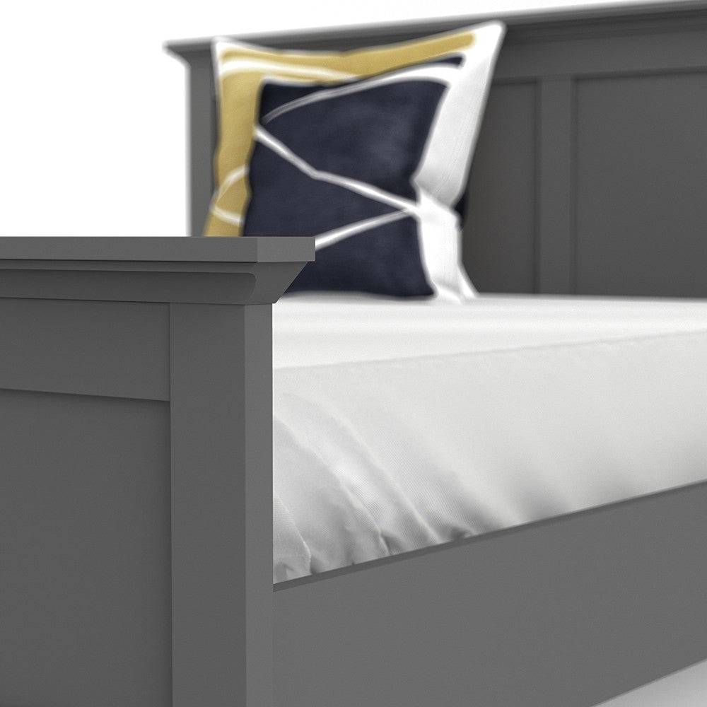 Paris Kingsize Bed (160 x 200) In Matt Grey - Price Crash Furniture