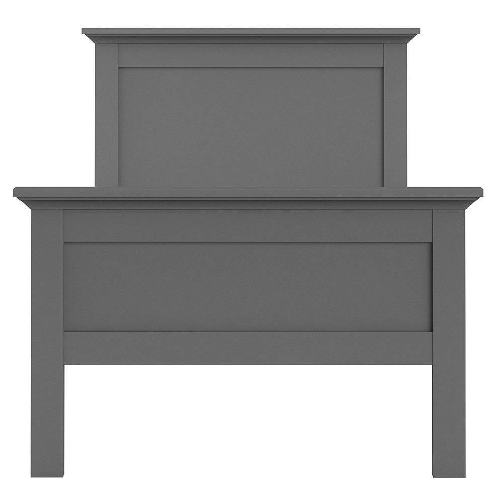 Paris Single Bed (90 x 200) In Matt Grey - Price Crash Furniture