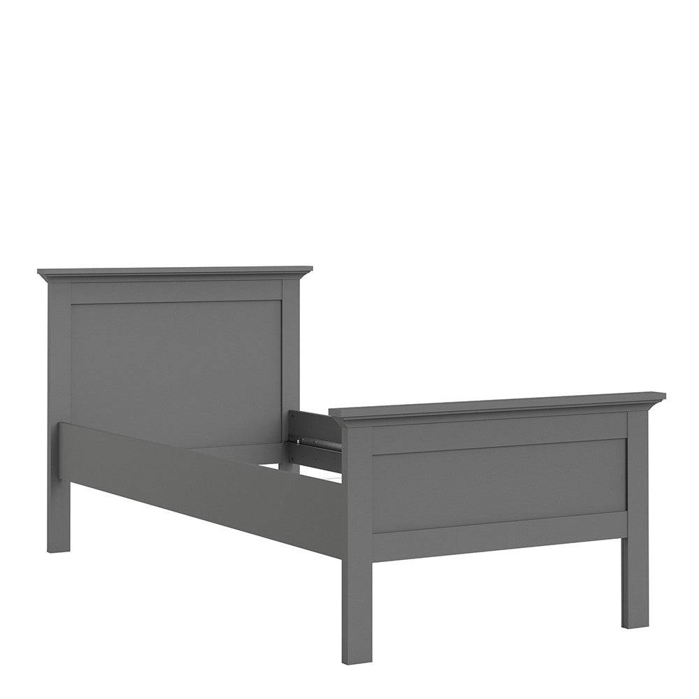 Paris Single Bed (90 x 200) In Matt Grey - Price Crash Furniture