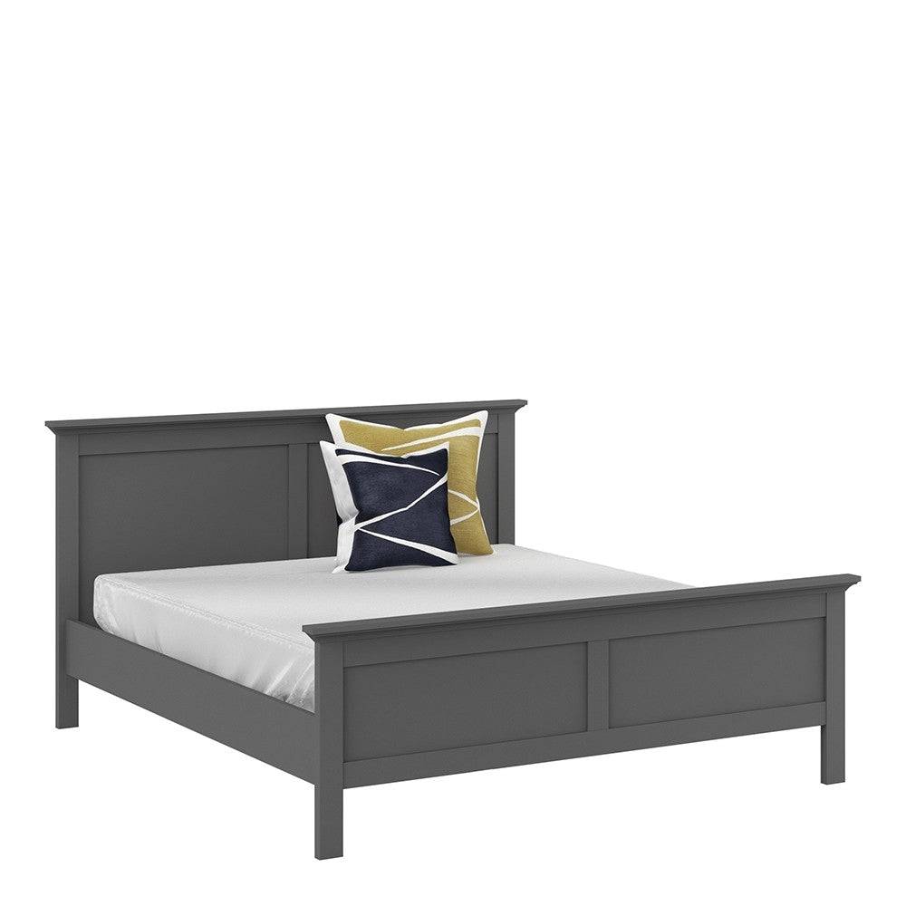 Paris Super King Size Bed (180 x 200) In Matt Grey - Price Crash Furniture