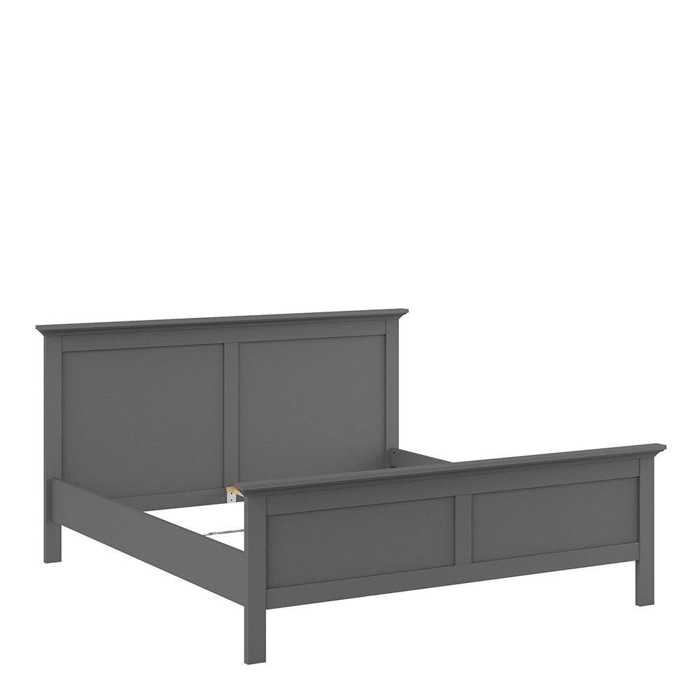 Paris Super King Size Bed (180 x 200) In Matt Grey - Price Crash Furniture