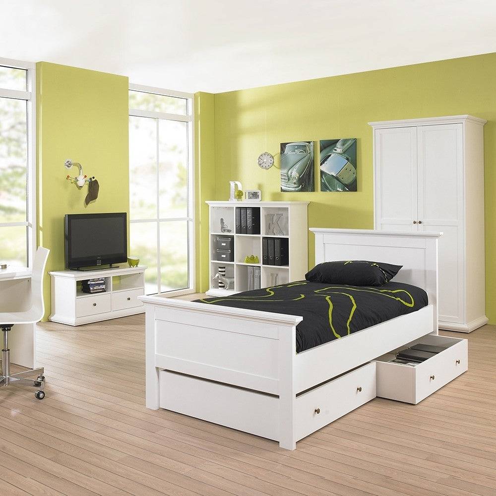Paris Underbed Storage Drawer For Single Bed In White - Price Crash Furniture