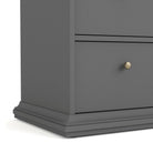 Paris Wardrobe With 2 Doors 1 Drawer 2 Shelves In Matt Grey - Price Crash Furniture