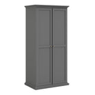 Paris Wardrobe With 2 Doors In Matt Grey - Price Crash Furniture