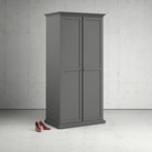 Paris Wardrobe With 2 Doors In Matt Grey - Price Crash Furniture