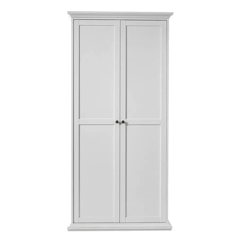 Paris Wardrobe with 2 Doors In White - Price Crash Furniture