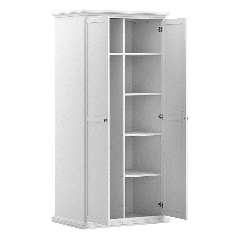 Paris Wardrobe with 2 Doors In White - Price Crash Furniture