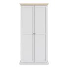 Paris Wardrobe With 2 Doors In White And Oak - Price Crash Furniture