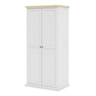 Paris Wardrobe With 2 Doors In White And Oak - Price Crash Furniture