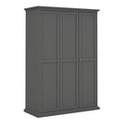 Paris Wardrobe With 3 Doors In Matt Grey - Price Crash Furniture