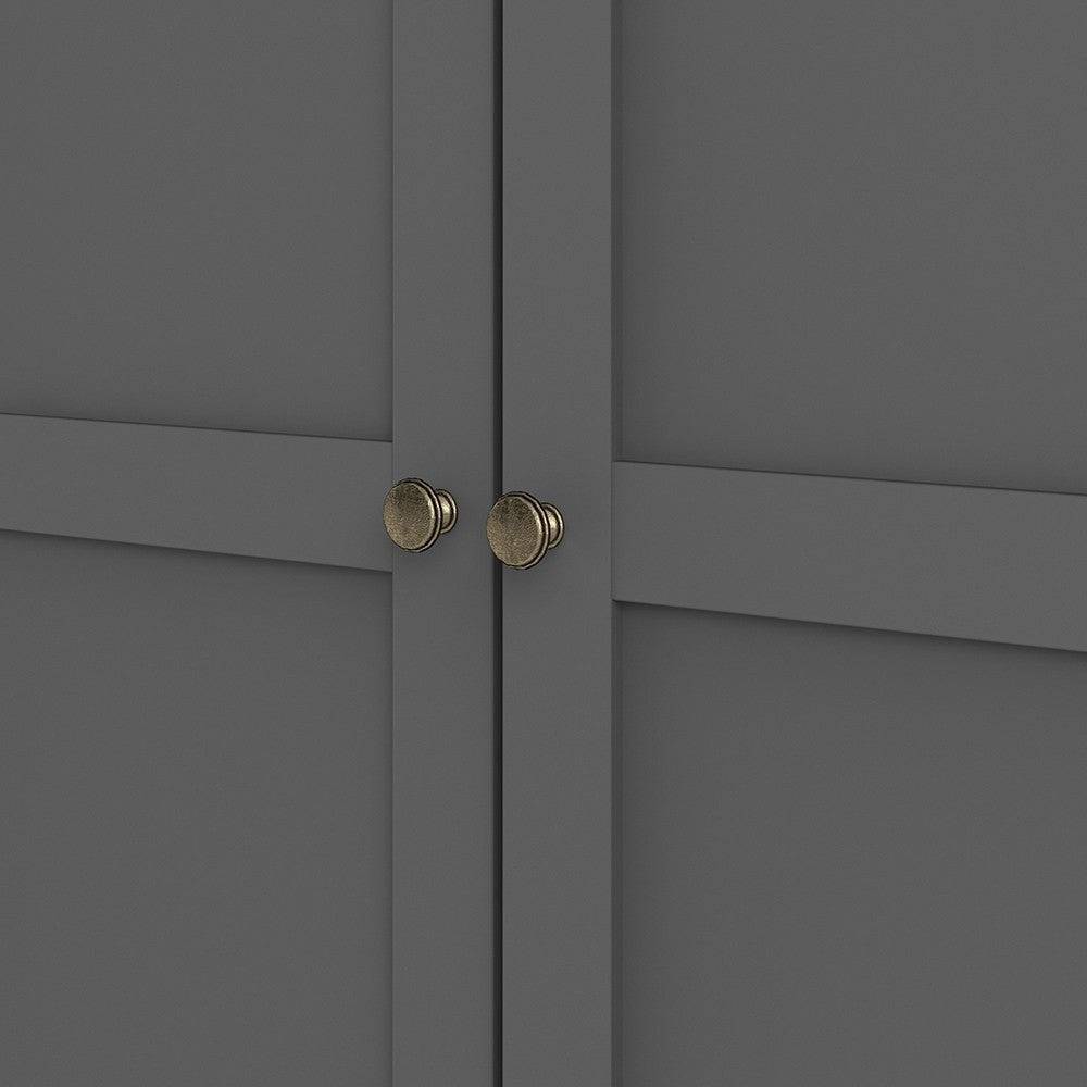 Paris Wardrobe With 3 Doors In Matt Grey - Price Crash Furniture