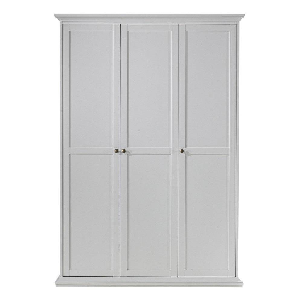 Paris Wardrobe With 3 Doors In White - Price Crash Furniture