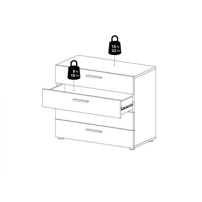 Pepe Black 2 Drawer Bedside Table - Price Crash Furniture