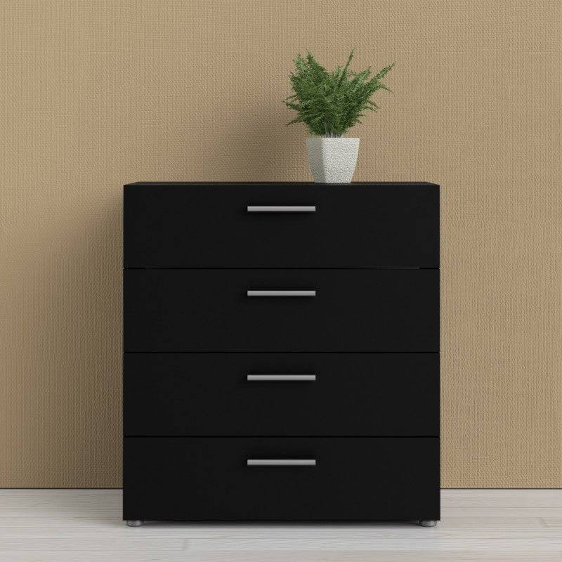 Pepe Black 4 Drawer Chest of Drawers - Price Crash Furniture