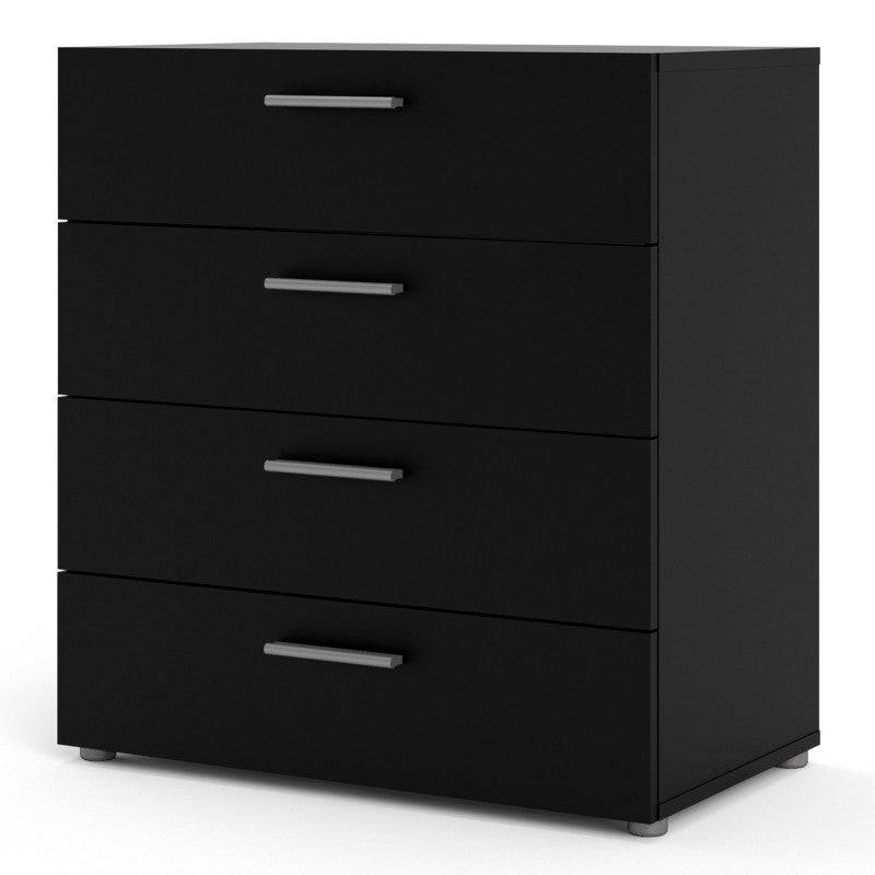 Pepe Black 4 Drawer Chest of Drawers - Price Crash Furniture