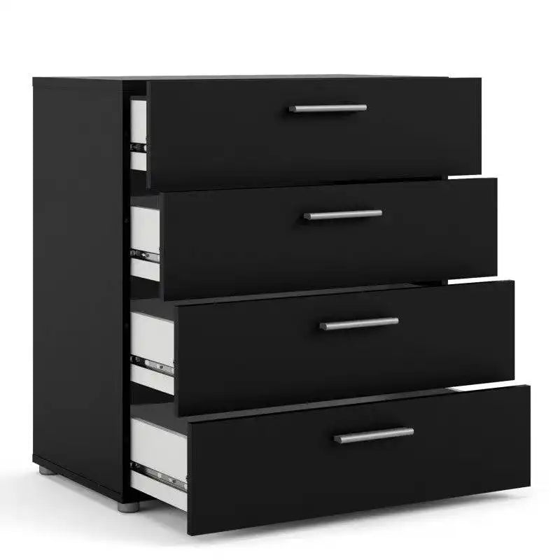 Pepe Black 4 Drawer Chest of Drawers - Price Crash Furniture