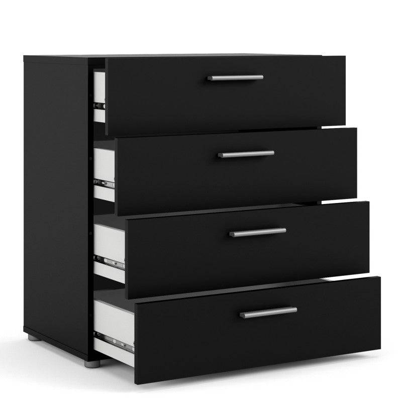 Pepe Black 4 Drawer Chest of Drawers - Price Crash Furniture