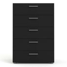 Pepe Black 5 Drawer Chest of Drawers - Price Crash Furniture