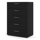 Pepe Black 5 Drawer Chest of Drawers - Price Crash Furniture