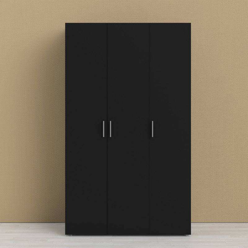 Pepe Black Wardrobe with 3 doors - Price Crash Furniture