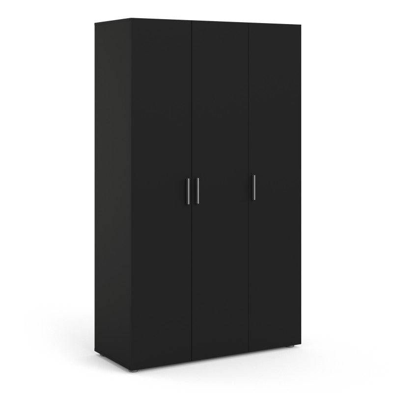 Pepe Black Wardrobe with 3 doors - Price Crash Furniture