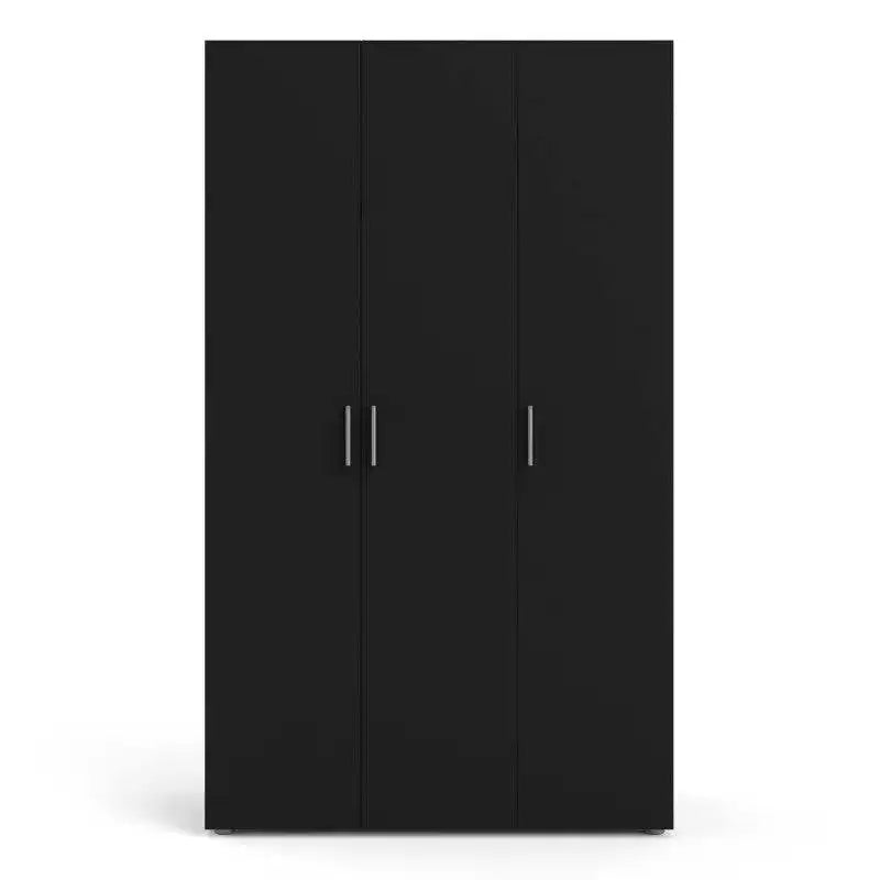 Pepe Black Wardrobe with 3 doors - Price Crash Furniture