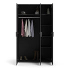 Pepe Black Wardrobe with 3 doors - Price Crash Furniture