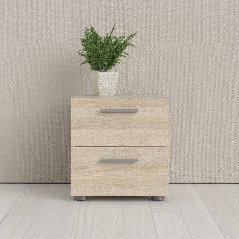 Pepe Oak 2 Drawer Bedside Table - Price Crash Furniture