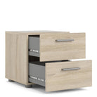 Pepe Oak 2 Drawer Bedside Table - Price Crash Furniture