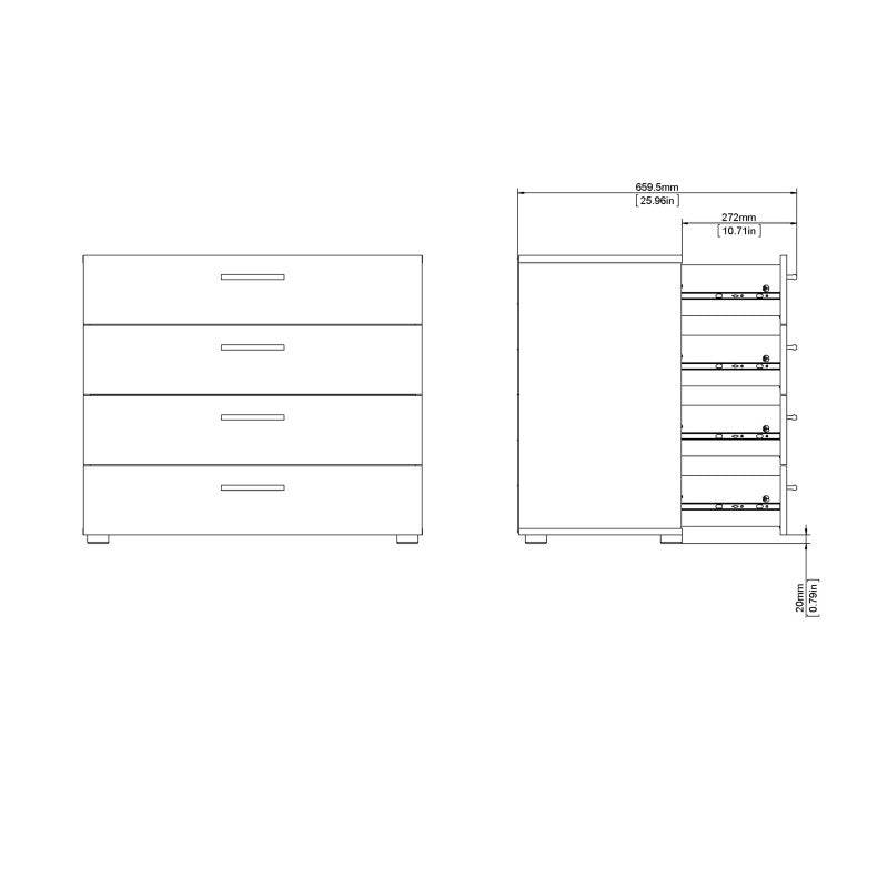 Pepe Oak 4 Drawer Chest of Drawers - Price Crash Furniture