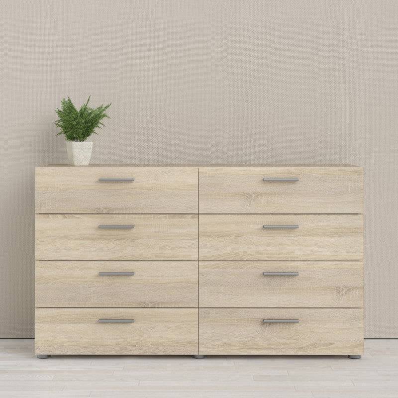 Pepe Oak 8 Drawer (4+4) Chest of Drawers - Price Crash Furniture