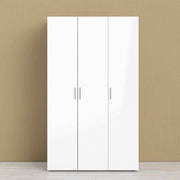 Pepe Oak with White High Gloss 3 Door Wardrobe - Price Crash Furniture