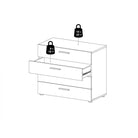 Pepe Oak with White High Gloss 4 Drawer Chest of Drawers - Price Crash Furniture