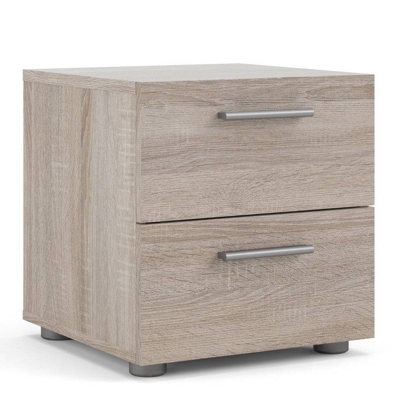 Pepe Truffle Oak 2 Drawer Bedside Table - Price Crash Furniture