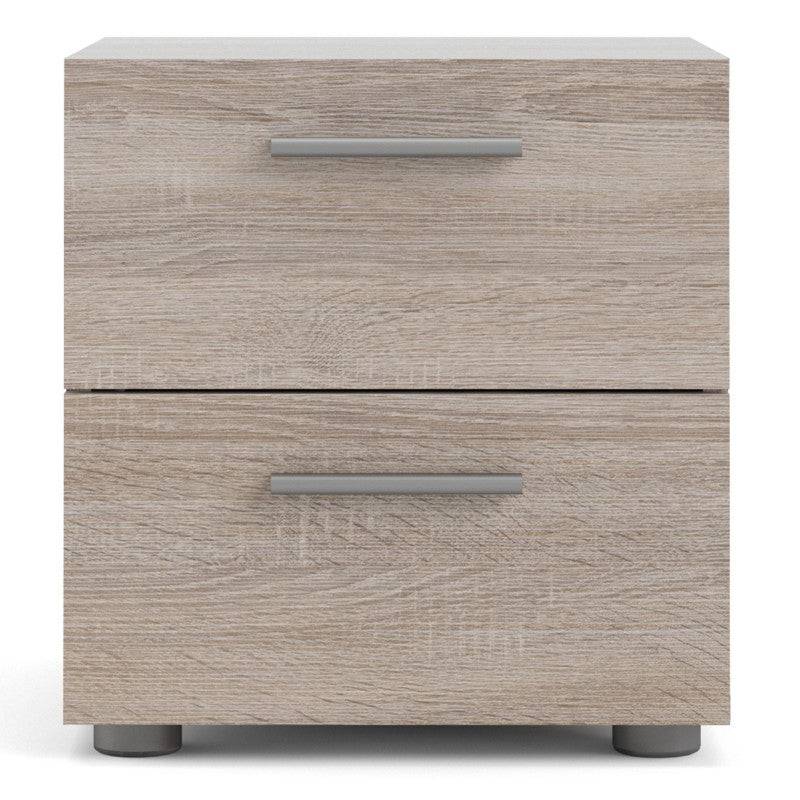 Pepe Truffle Oak 2 Drawer Bedside Table - Price Crash Furniture