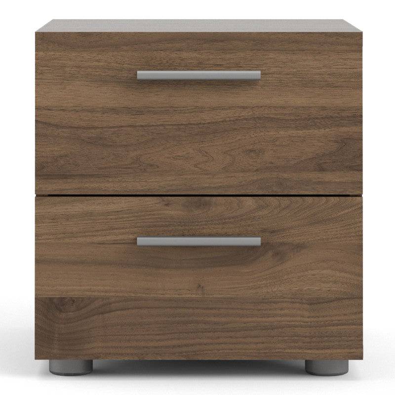 Pepe Walnut 2 Drawer Bedside Table - Price Crash Furniture