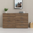 Pepe Walnut 8 Drawer (4+4) Chest of Drawers - Price Crash Furniture