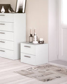 Pepe White 2 Drawer Bedside Table - Price Crash Furniture