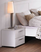 Pepe White 2 Drawer Bedside Table - Price Crash Furniture