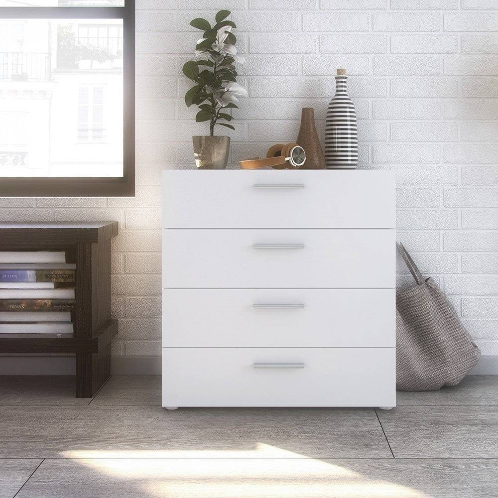 Pepe White 4 Drawer Chest of Drawers - Price Crash Furniture