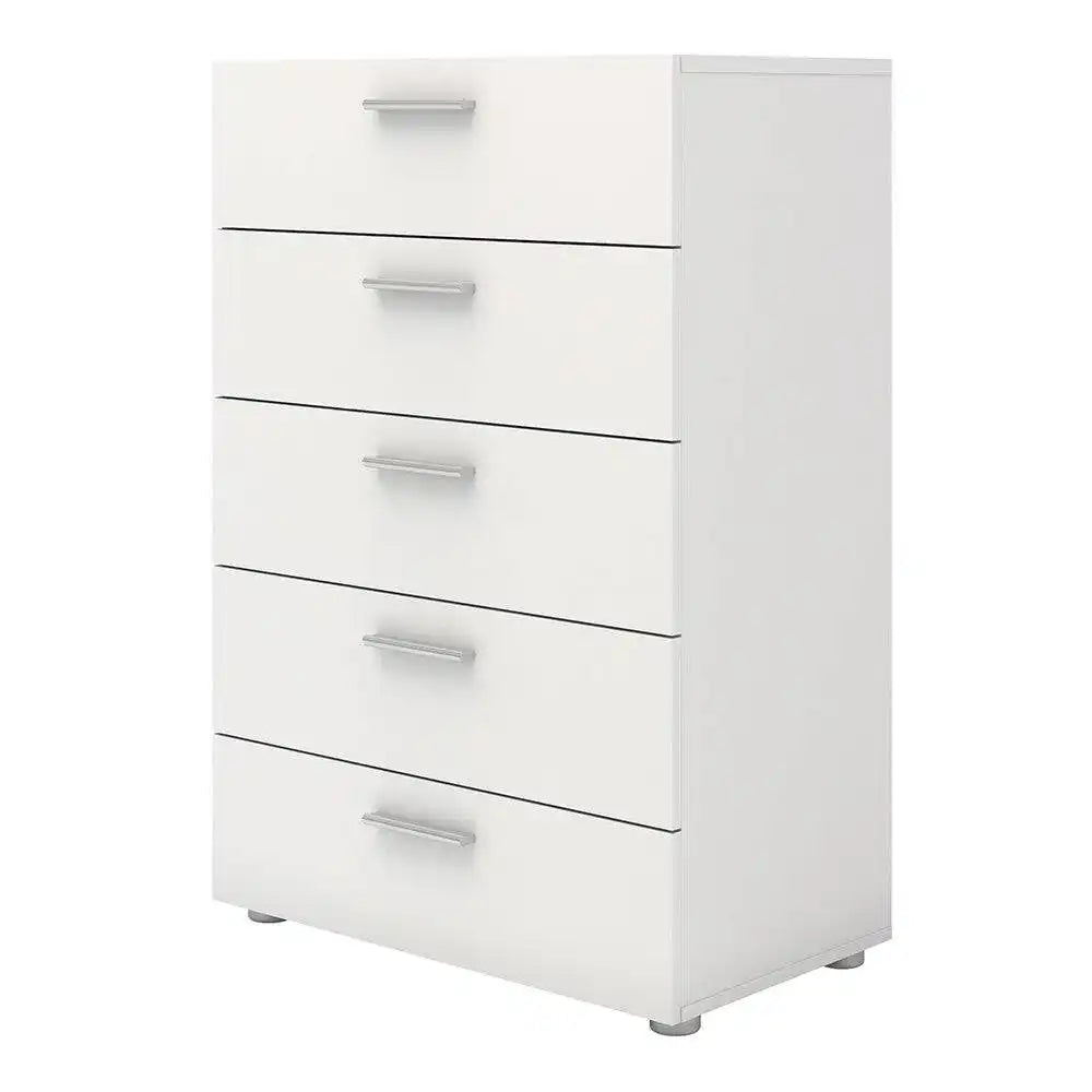 Pepe White 5 Drawer Chest of Drawers - Price Crash Furniture