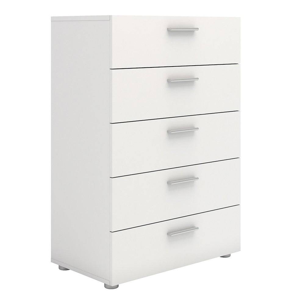 Pepe White 5 Drawer Chest of Drawers - Price Crash Furniture