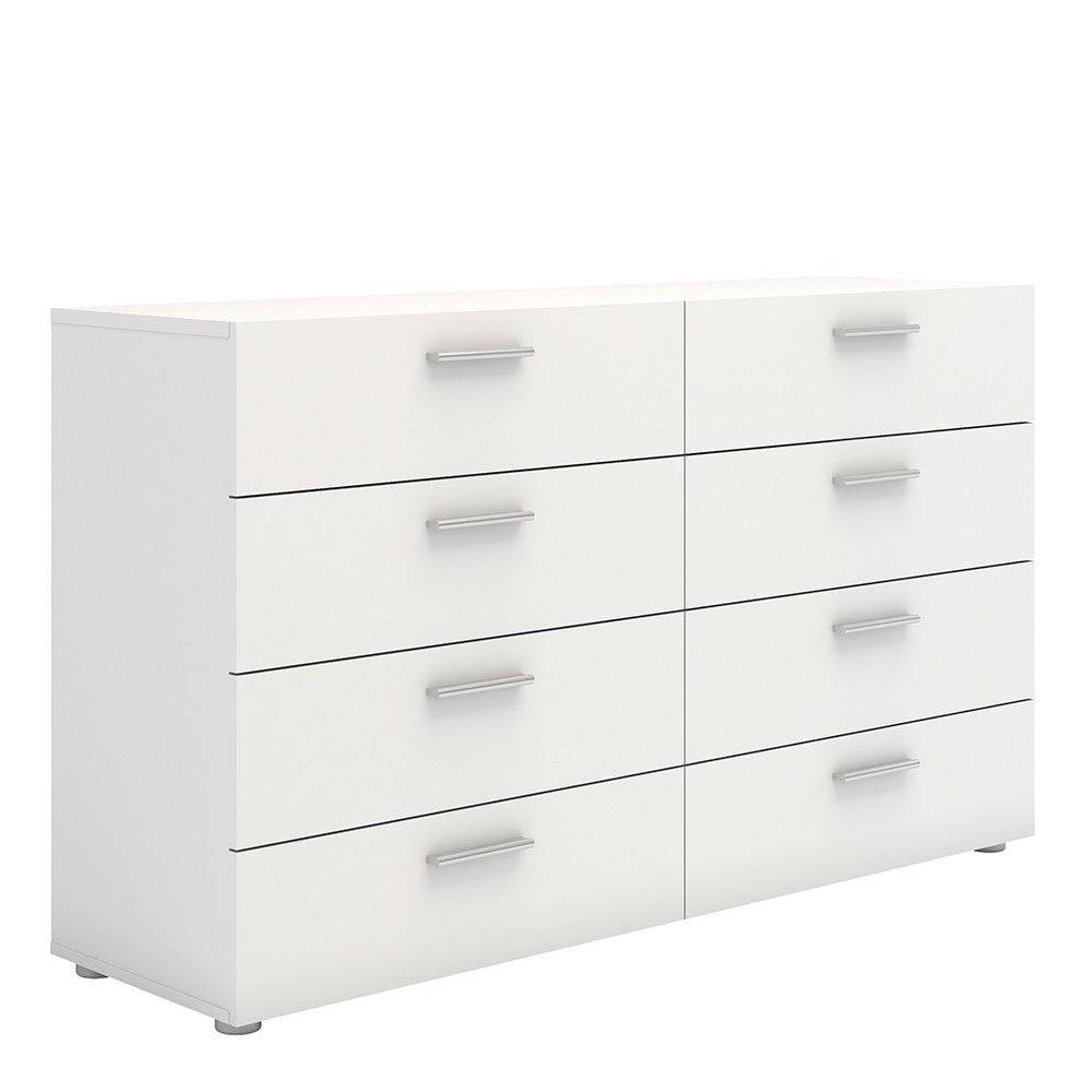 Pepe White 8 Drawer (4+4) Chest of Drawers - Price Crash Furniture