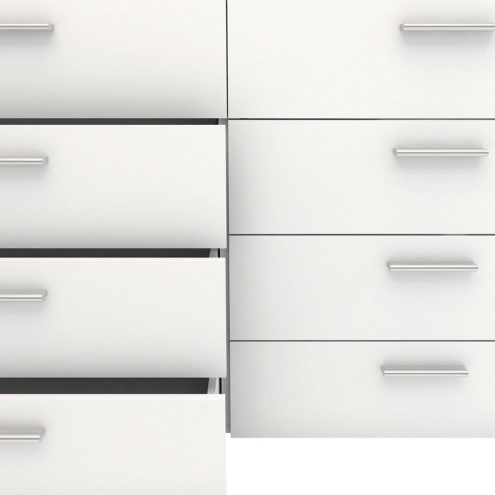 Pepe White 8 Drawer (4+4) Chest of Drawers - Price Crash Furniture