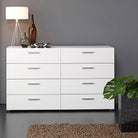 Pepe White 8 Drawer (4+4) Chest of Drawers - Price Crash Furniture