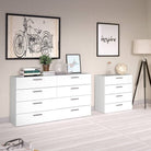 Pepe White 8 Drawer (4+4) Chest of Drawers - Price Crash Furniture