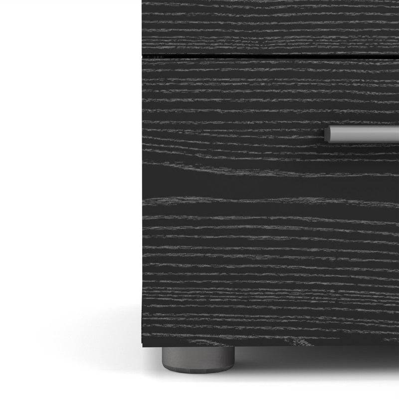 Pepe Woodgrain Black 2 Drawer Bedside Table - Price Crash Furniture